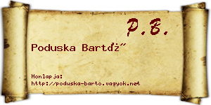 Poduska Bartó névjegykártya